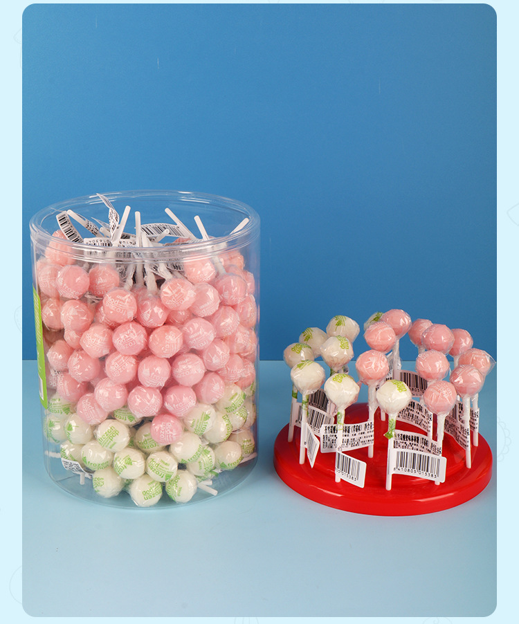 西班牙圣雪诺酸奶棒棒糖200支保质5年休闲零食糖果桶装水果味硬糖