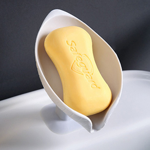 New Leaf-Shaped Suction Cup Drain Soap Box Soap Dish Storage Rack Punch-Free Wall-Mounted Toilet Soap Holder