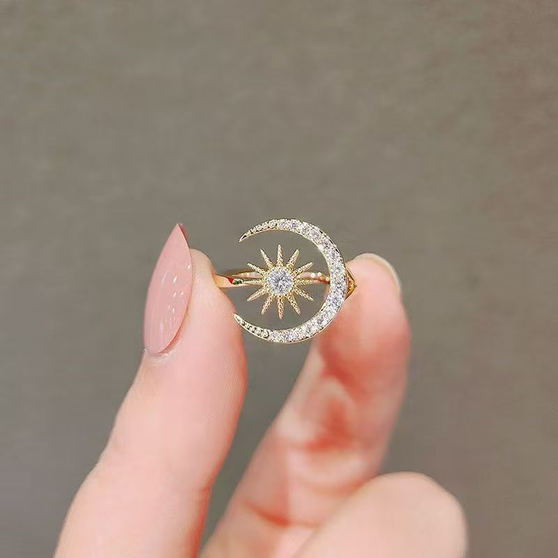 土耳其星星月亮高级感轻奢戒指冷淡风小众简约个性ins潮开口女戒