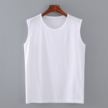 中老年加肥加大纯色棉宽肩背心男士宽松版大码肥佬坎肩砍袖夏汗衫