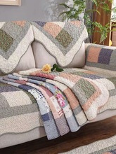 黑凤梨 全棉田园拼块布艺沙发垫绗缝工艺防滑加厚四季通用沙发巾