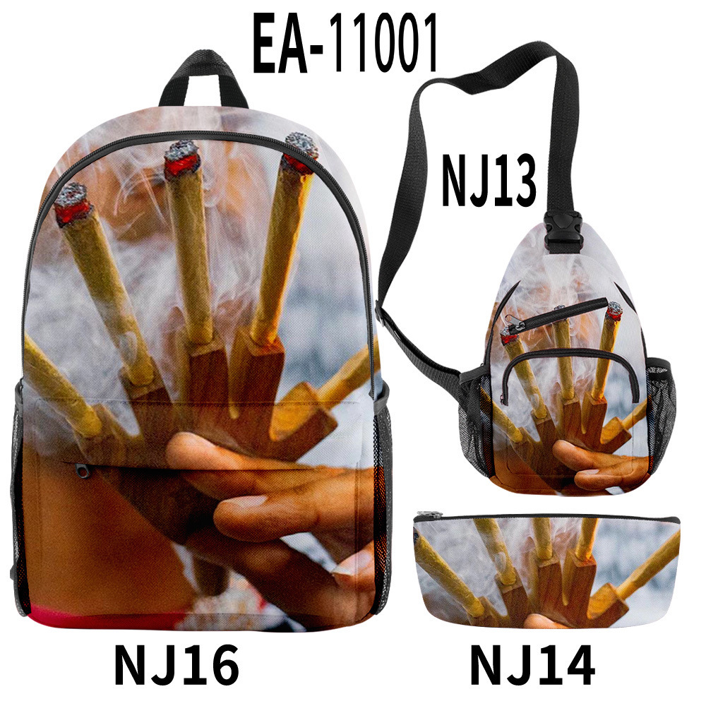 亚马逊新款雪茄烟草包背包户外 raw 潮流休闲学生书包双肩包