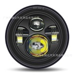 哈雷7寸led牧马人大灯60W高亮电动摩托车越野车改装前照灯工作灯