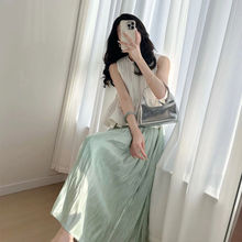 夏季韩剧茶系穿搭温柔法式轻奢高级感小香风上衣半身裙两件套装女