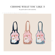 日系新款可爱卡通卡娜小兔子手提袋小巧立体粉嫩少女心帆布手拎包