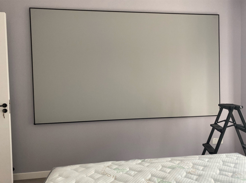 厂家画框投影仪幕布60-200寸壁挂家用金属窄边框4k高清3d抗光幕