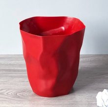 大红色垃圾桶家用客厅卧室创意个性褶皱纸篓卫生间厨房垃圾筒