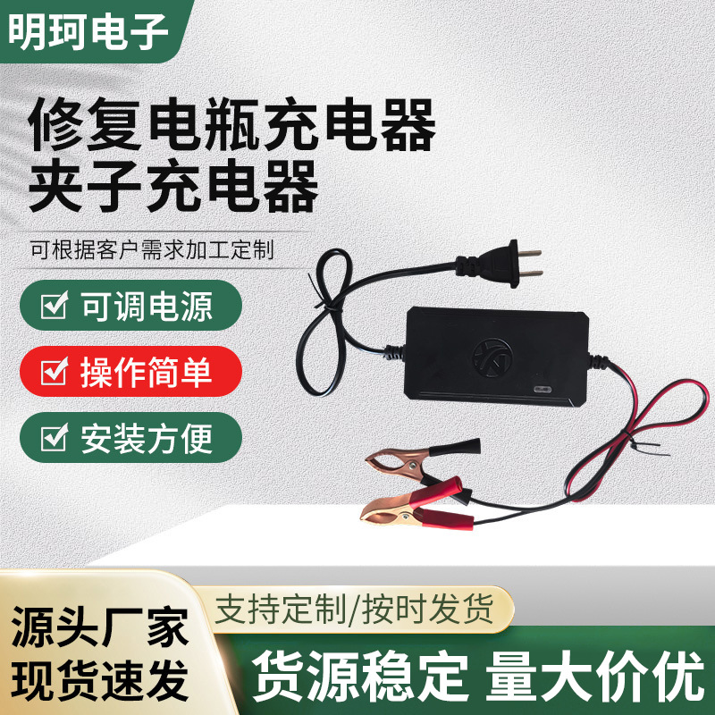 铅酸蓄电池充电器 智能电瓶修复充电器 夹子充电器 量大详询客服