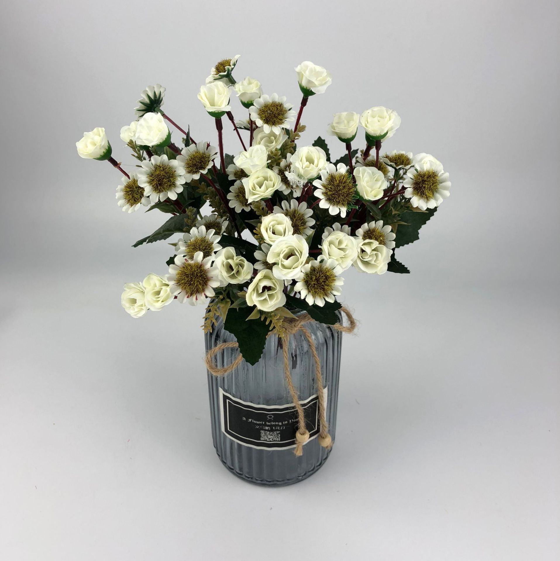 双子星花草仿真花塑料花艺婚礼吊顶插花配材舞台背景装饰假花