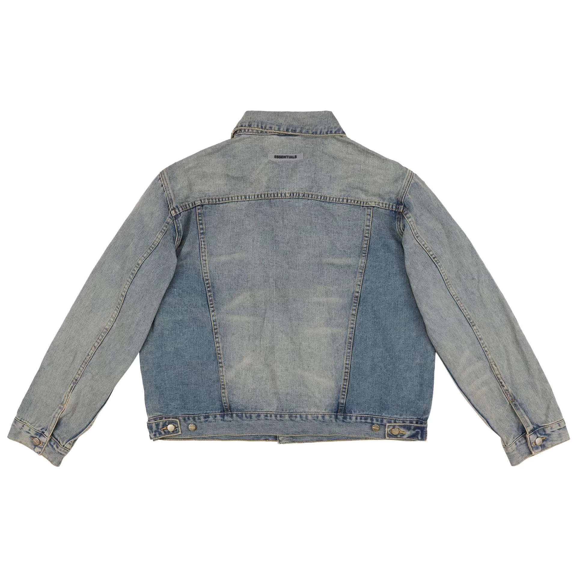 欧美牛仔外套fear of god fog复线 essentials第六季廓形重工水洗