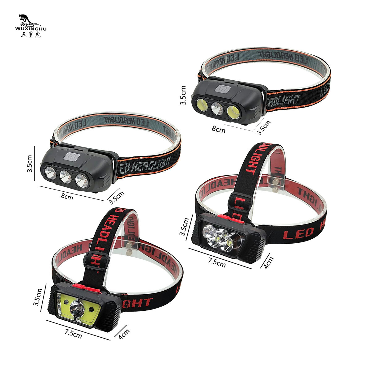 New Outdoor Wave Induction Headlamp Battery Detachable TYPE-C Rechargeable Camping Night Running Fishing Headlamp