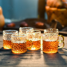 100ML耐高温玻璃茶杯防烫品茗杯功夫茶具二两小酒杯锤纹小杯子