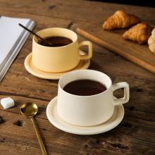 咖啡杯套装北欧ins创意简约下午茶咖啡杯碟哑光水杯家用陶瓷杯子