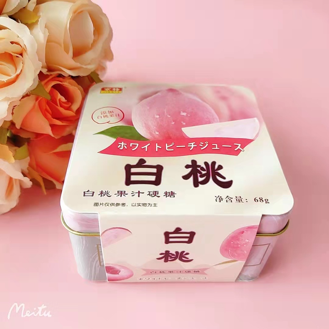 商品描述产品认证是储存条件常温热卖月份全年包装规格京特白桃糖(卡