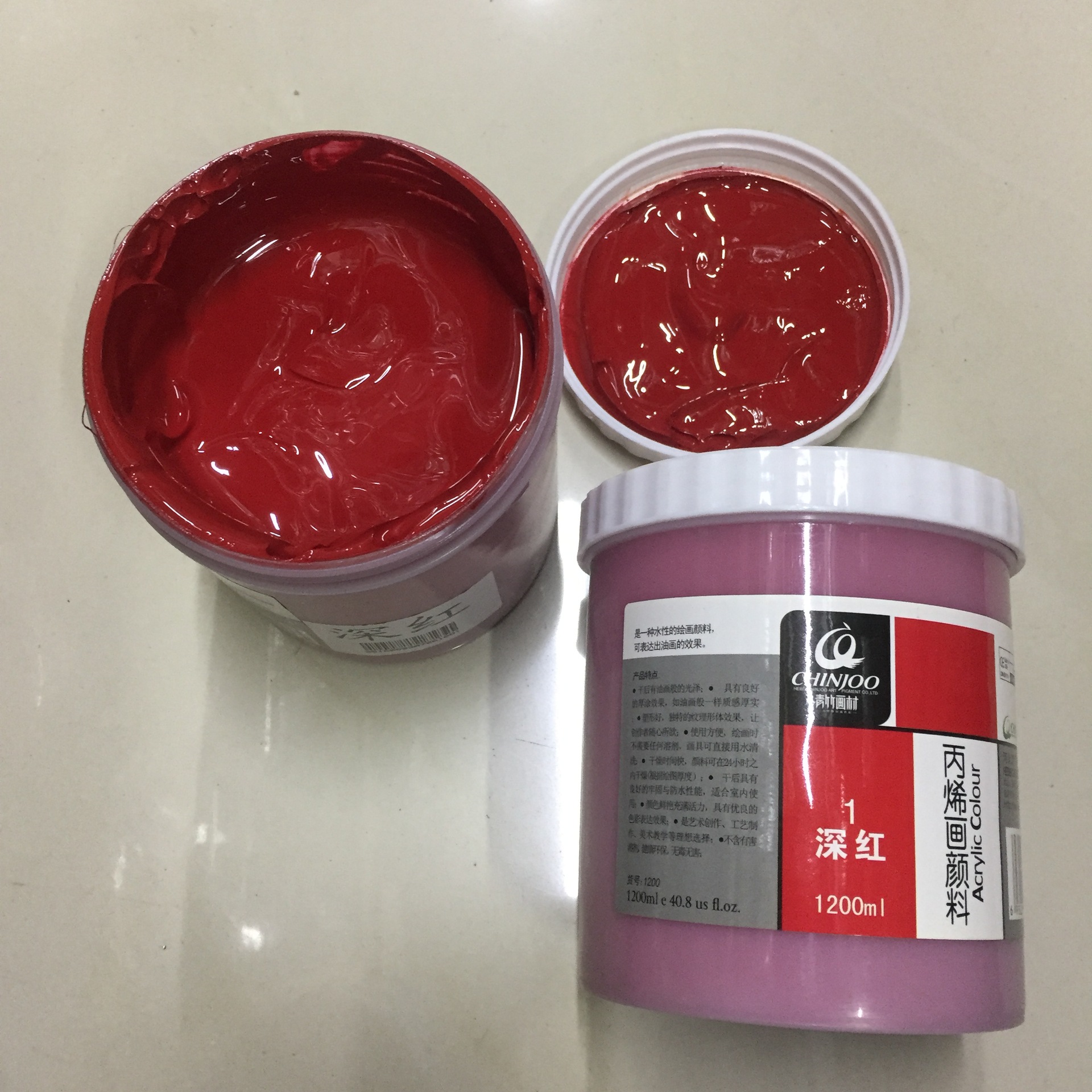 青竹丙烯颜料1200ml大桶装壁画墙绘手绘颜料室内丙烯画颜料批发