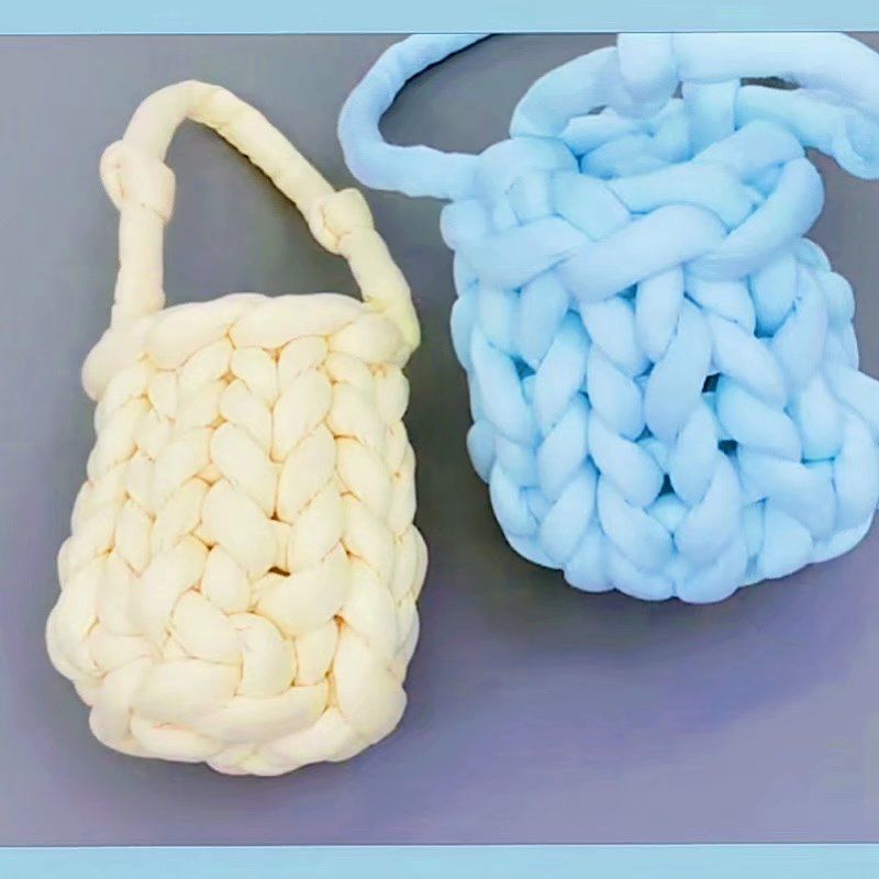 冰岛超粗毛线粗毛徒手编织毯子diy狗床防撞特粗布条粗毛线团半斤