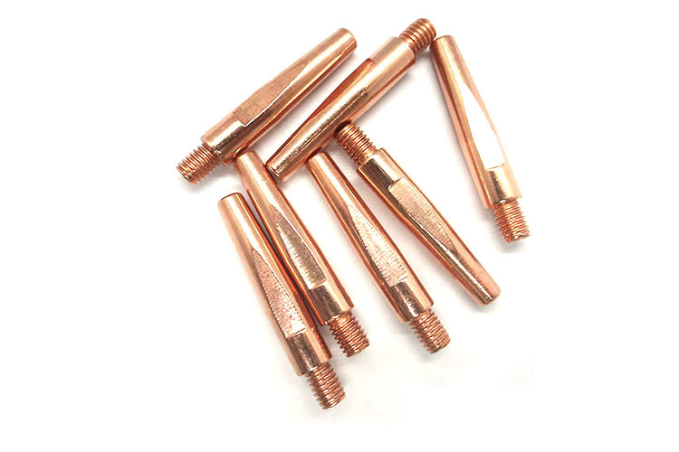 二保焊枪45mm铬锆铜40mm导电嘴1.0机器人用1.2自动焊m6电焊机配件