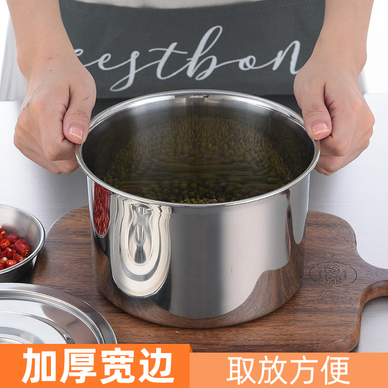 Stainless Steel Kitchenware Non-Magnetic Stock Pot Seasoning Seasoning Box Tureen Container Seasoning Basin Egg Pots More than Slow Cooker Wholesale