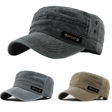 四季新款水洗帽子做旧棉布平顶鸭舌帽户外帽男网眼遮阳帽子-阿里巴巴