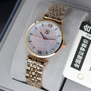 网红直播新款手表女大学生日礼物贝母表盘不锈钢带年会礼品加logo