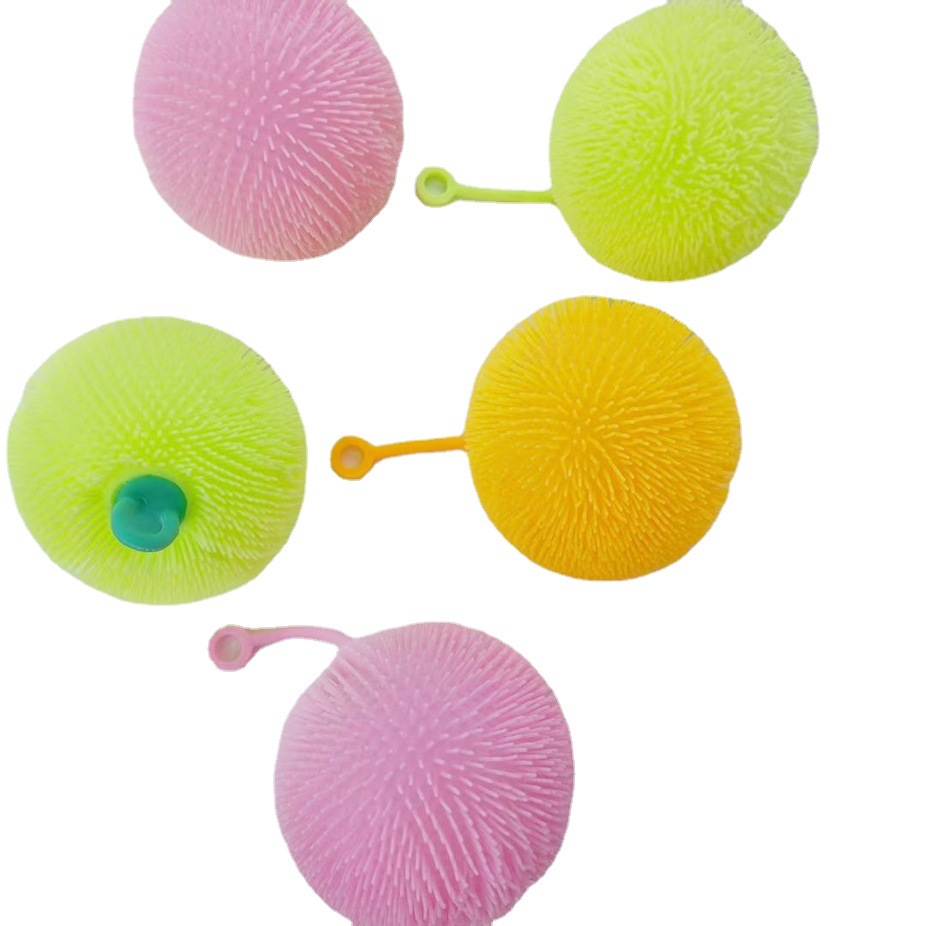 Light-Emitting Hairy Ball Small Honey Wool Elastic Vent Ball Children's Push Toy Small Gift Night Market Stall Supply Toy