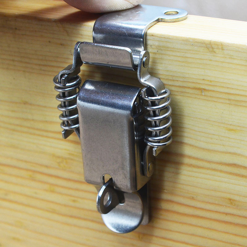 直角304不锈钢双弹簧搭扣锁扣箱扣卡扣机电箱工具箱保温箱圆桶箱