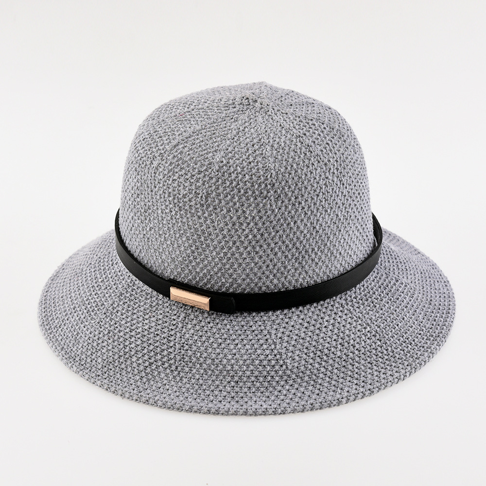 Summer New Korean Fisherman Hat Women's Fashion Sun-Proof Sun-Proof Basin Hat Outdoor Top Hat Cotton and Linen Knitted Sun Hat