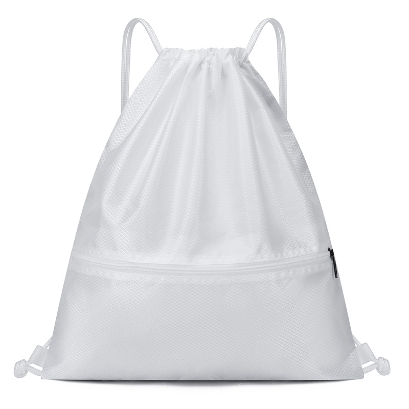 Drawstring Bag Drawstring Simple Backpack Men's and Women's Sports Fitness Backpack Lightweight Basketball Bag Oxford Cloth Zipper Bag