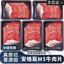 M5原切牛肉片雪花肥牛片肥牛卷生肉牛肉卷烤肉套餐烧烤涮火锅食材
