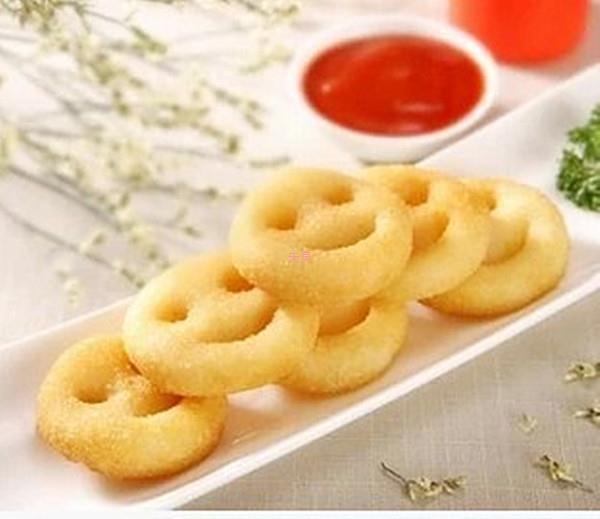 笑脸土豆饼2000g约130个 笑脸薯 笑脸薯饼 速冻油炸点心半成品