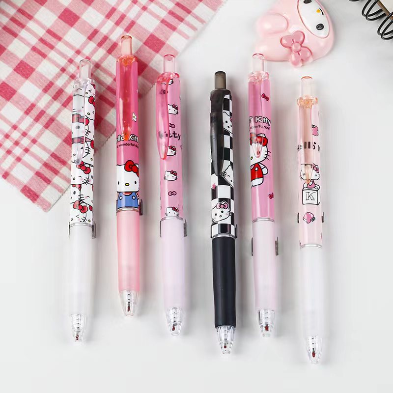 New Factory Direct Sales St Core Sanrio Clow M Hello Kitty Student Brush Pen Easy to Write Quick-Drying Smooth Pressing Pen