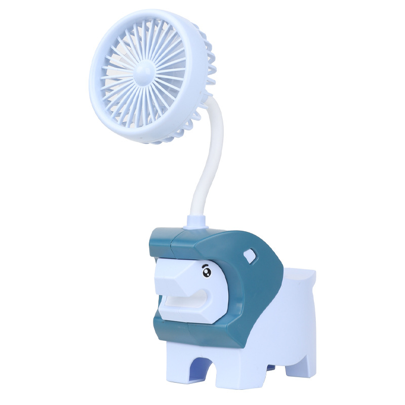 Cute Desktop Small Fan Desktop Mini Cartoon Student Dormitory Rechargeable Office Pen Holder Fan Desktop