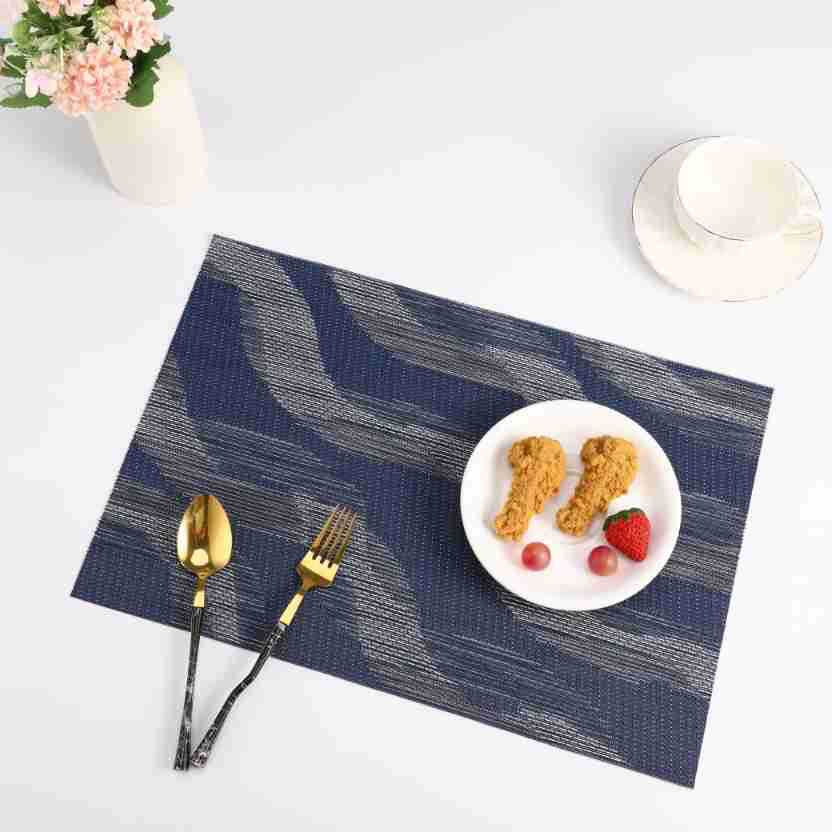Nordic Japanese Style Woven Square Art Wave Insulation Simple Dining Table Pvc Teslin Western Placemat