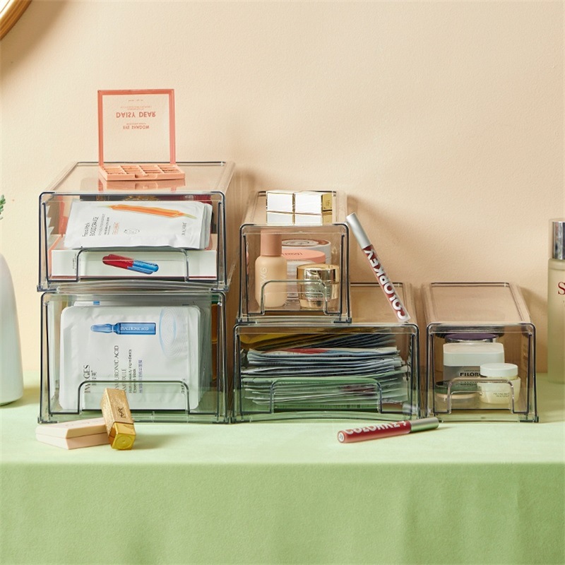 Transparent Acrylic Drawer Finishing Box Mask Storage Box Desktop Cosmetics Skin Care Products Home Dormitory Sundries