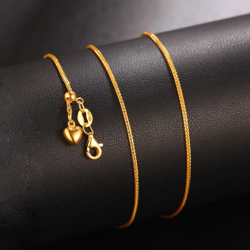 5g黄金肖邦链百搭素链细链足金999万能链可调节女新款纯金锁骨链