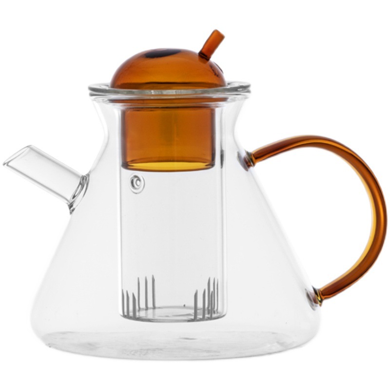 Advanced Ins Heat-Resistant Glass Teapot Tea Making Single Teapot Mini Set Coffee Making for One Person Fruit Tea Simple