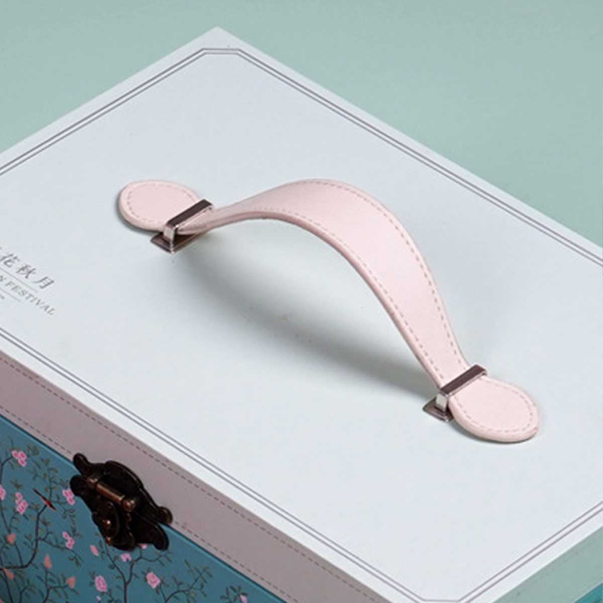 pu月饼盒包装皮提手 中秋送礼礼盒包装提手带礼盒皮把手拎手