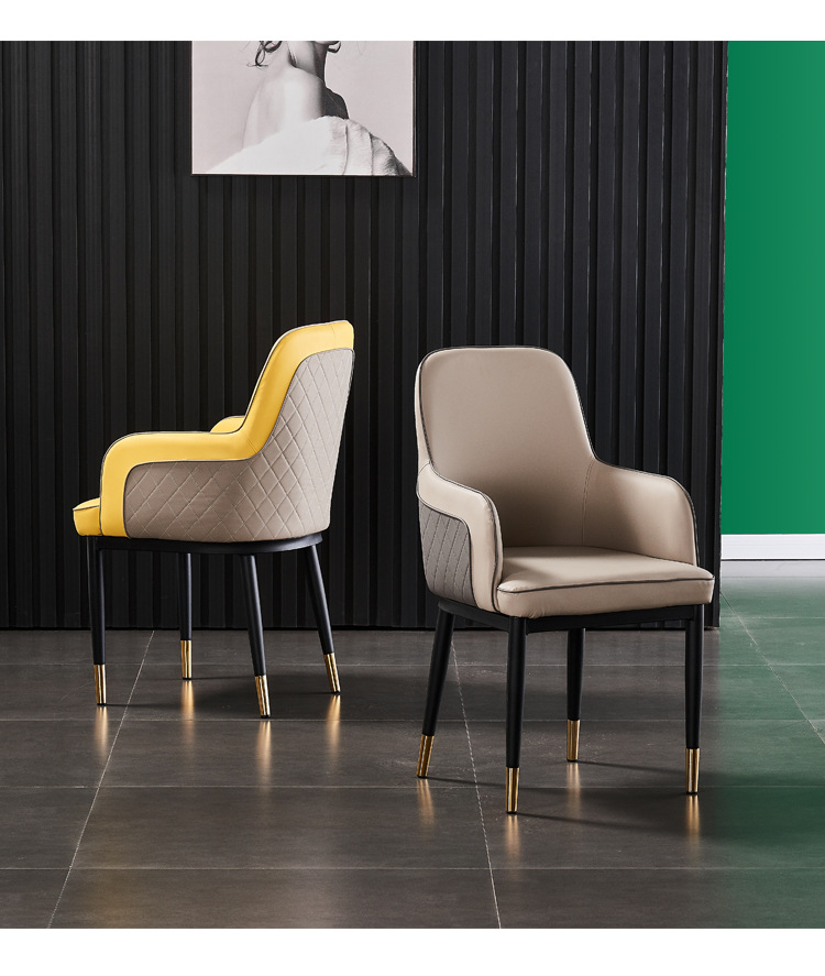 宾利椅北欧现代简约轻奢餐椅家用客厅靠背软包凳洽谈售楼处扶手椅