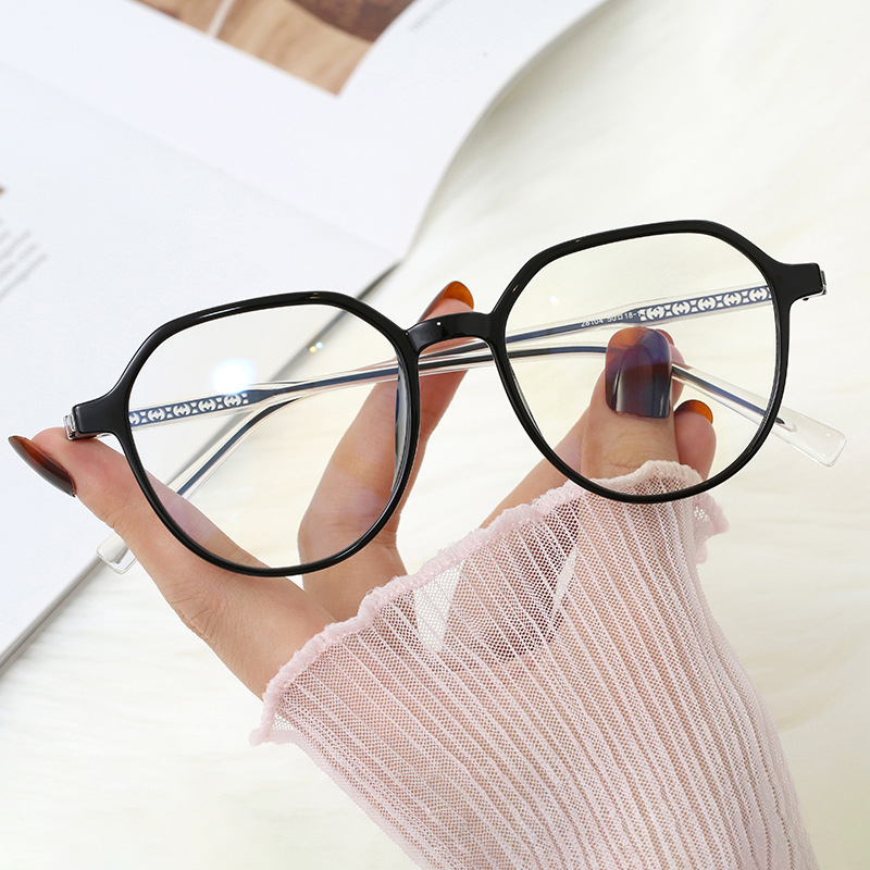 2022网红防蓝光装饰平光镜 超轻tr90插芯金属混合眼镜架可配近视