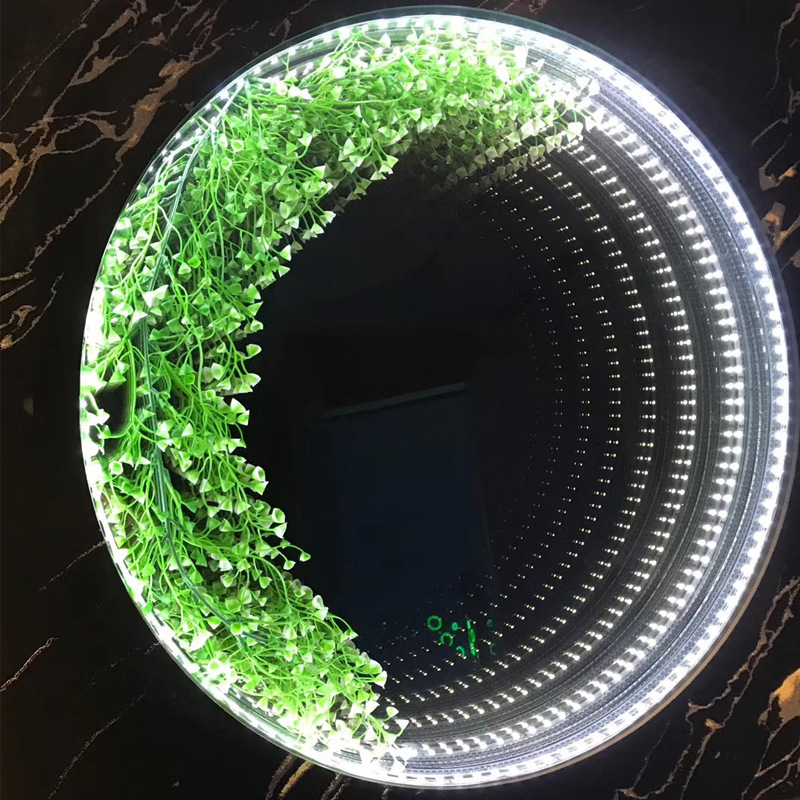 玄关隔断半透半反镜千层镜隧道镜4mm浴室led魔镜非导性能镀膜玻璃