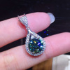 live broadcast Best Sellers new pattern Maldives Blue-green Morsang Diamonds Pendant Carbon Necklace live broadcast Best Sellers new pattern Maldives Blue-green Morsang Diamonds Pendant Carbon Necklace