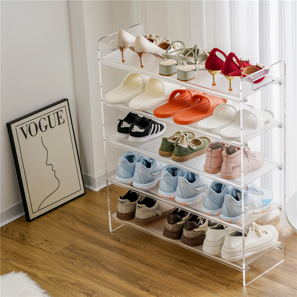 n5【定 制专拍】 亚克力家用门口电梯口透明多层简易鞋架儿童鞋
