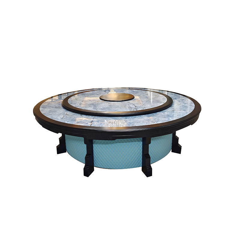 广东批发电动餐桌大理石自动圆桌 电动转盘餐桌 酒店餐台配套餐椅