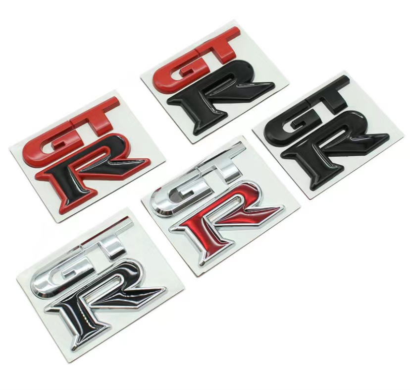 适用新款日产改装gtr分体汽车贴标3d个性立体车贴 金属装饰车标