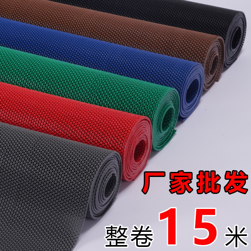 factory wholesale s-type hollow mesh carpet waterproof swimming pool floor mat pvc plastic full-cover hydrophobic bathroom non-slip mat