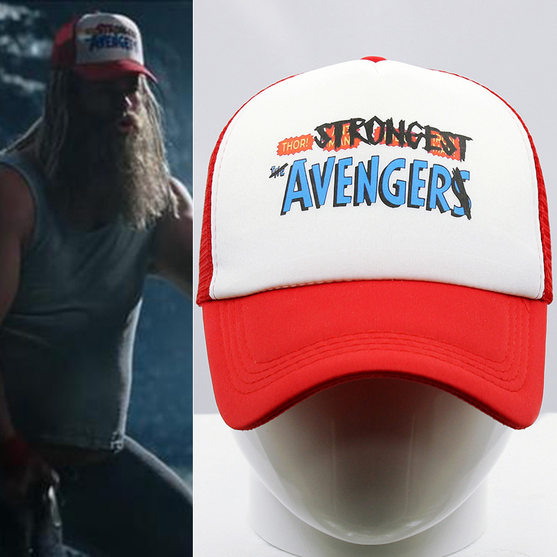 Thor Hat the Strongst Avengers Sol Same Print Mesh Cap Marvel Sunshade Baseball Cap