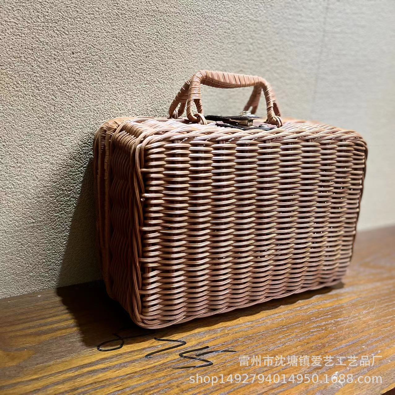 Factory New Wedding Gift with Lid Storage Box Imitation Rattan with Lid Domestic Trade Storage Basket Suburban Gathering