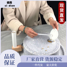 石磨家用小磨盘传统老青石磨盘手推麻石磨迷你小型豆浆机直销