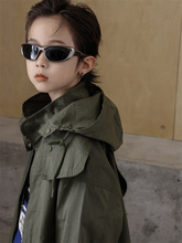 韩版男童外套2023秋季新款洋气中小童宝宝秋装棉布长款风衣外套潮
