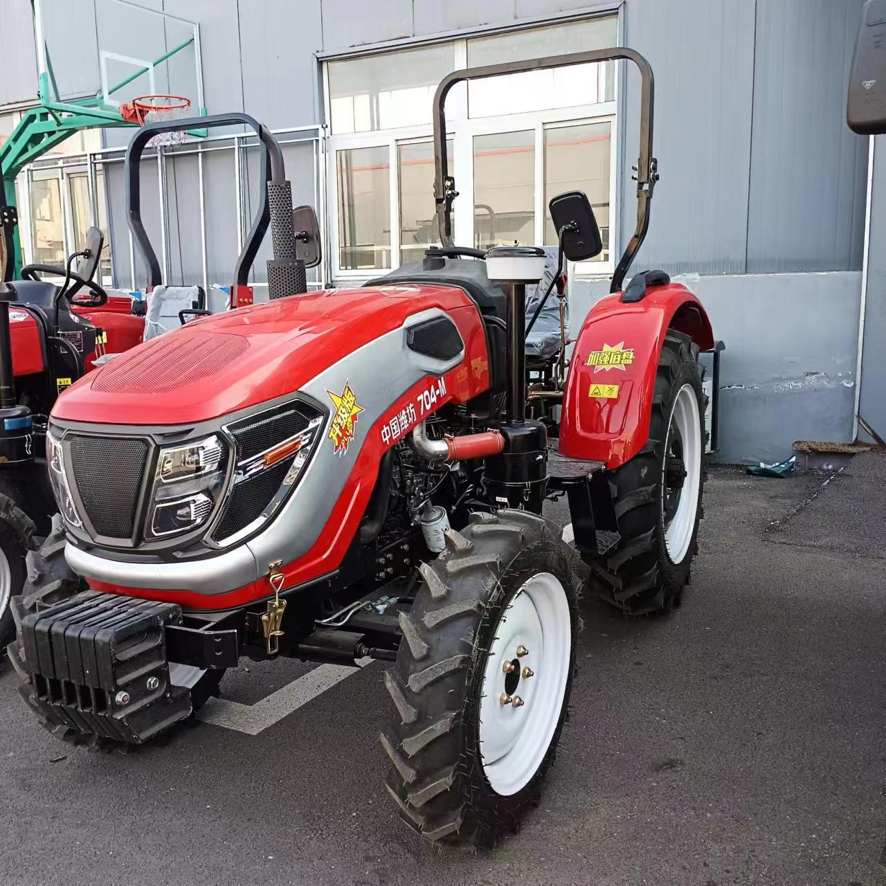 潍坊704四轮潍柴发动机旋耕犁地机 农用耕田地四轮拖拉机小型